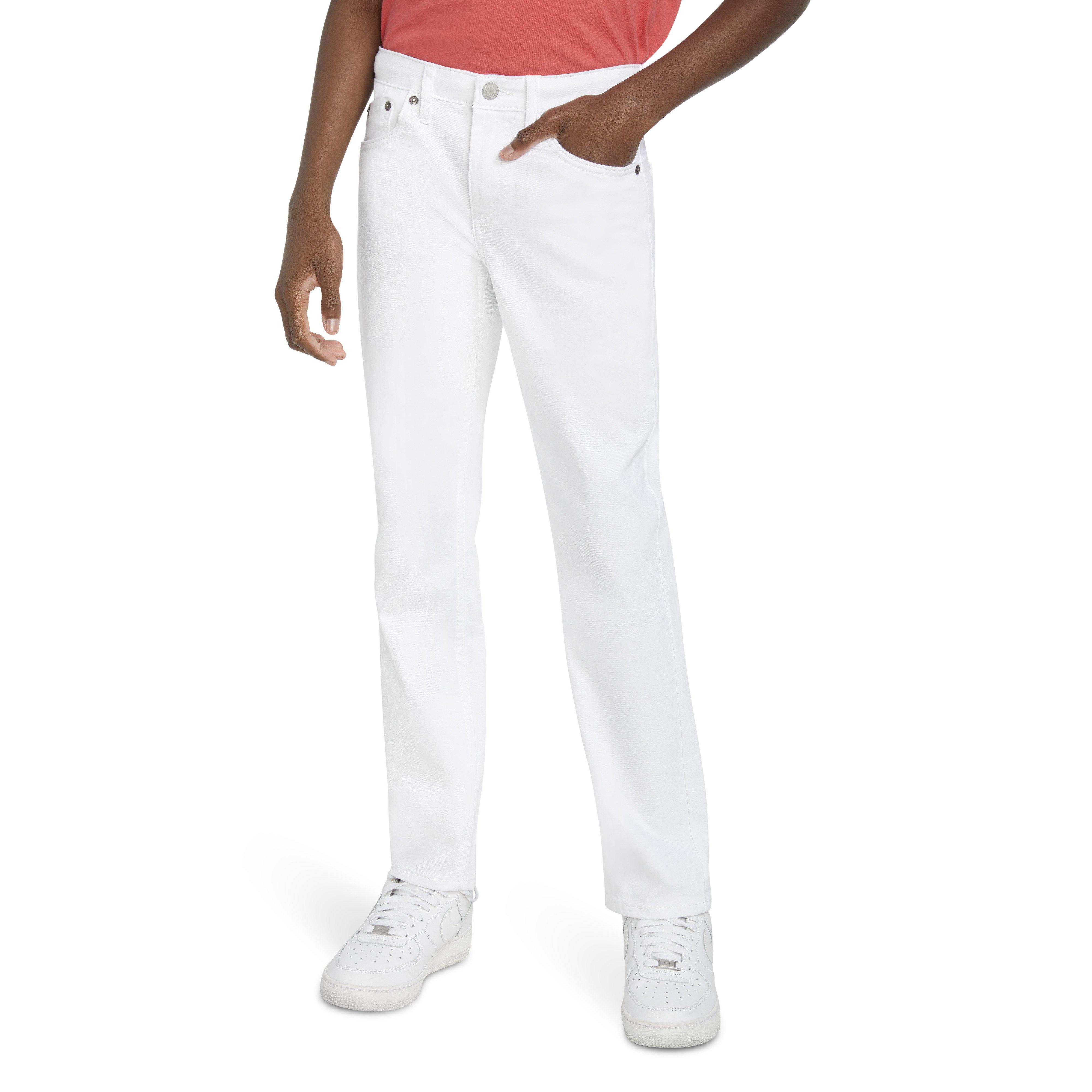 Levi's 511 Eco-Soft Performance Slim Fit White Wash Big Boys' White Denim Straight Jeans - WHITE